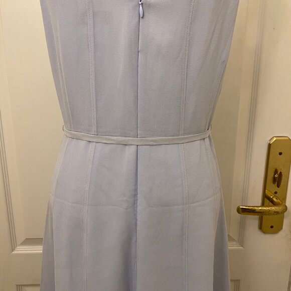 Vintage NWT Banana Republic Blue A-Line Sleeveless 100% Silk Midi Dress Size 4 - Picture 8 of 10